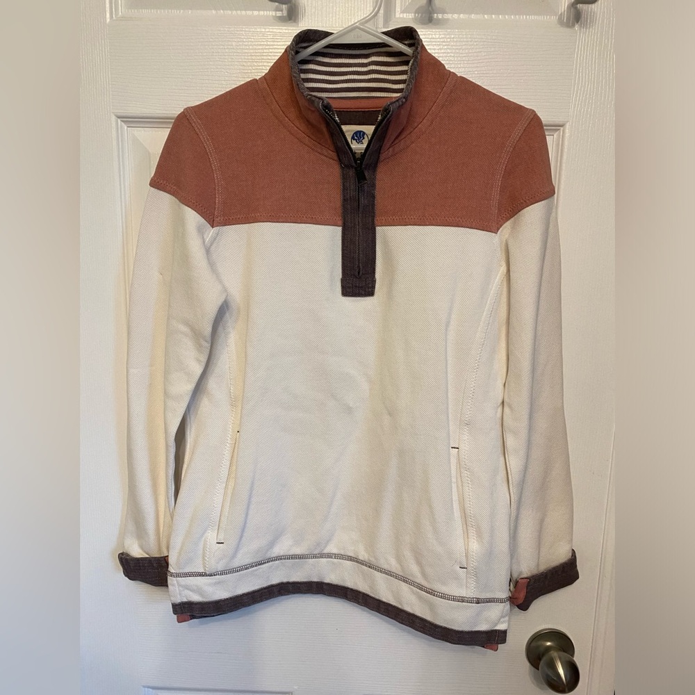 Fat Face Airlie Colour Block Sweatshirt NWT  1/4 Zip vintage wash Women Small